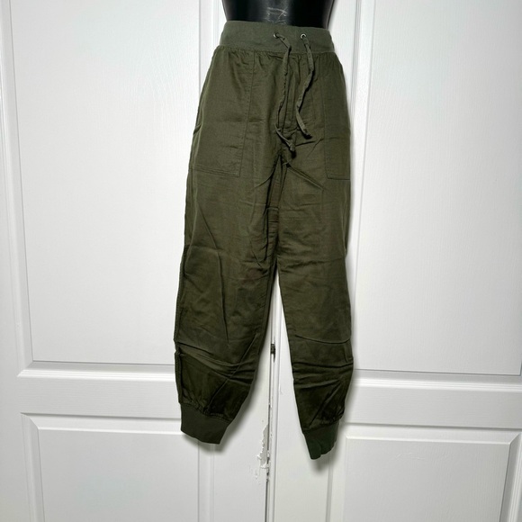 GAP Pants - Gap Women’s Linen blend Olive Green Jogger Pants Size Large